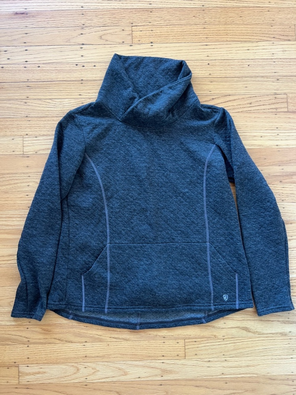 Kuhl Gray Athena Cowl Neck Quilted Sweater Women’s Large